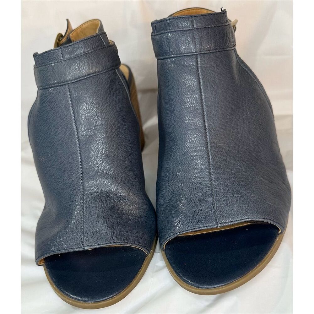 Franco Sarto Women's Blue Leather Slingback Booties Size 10M